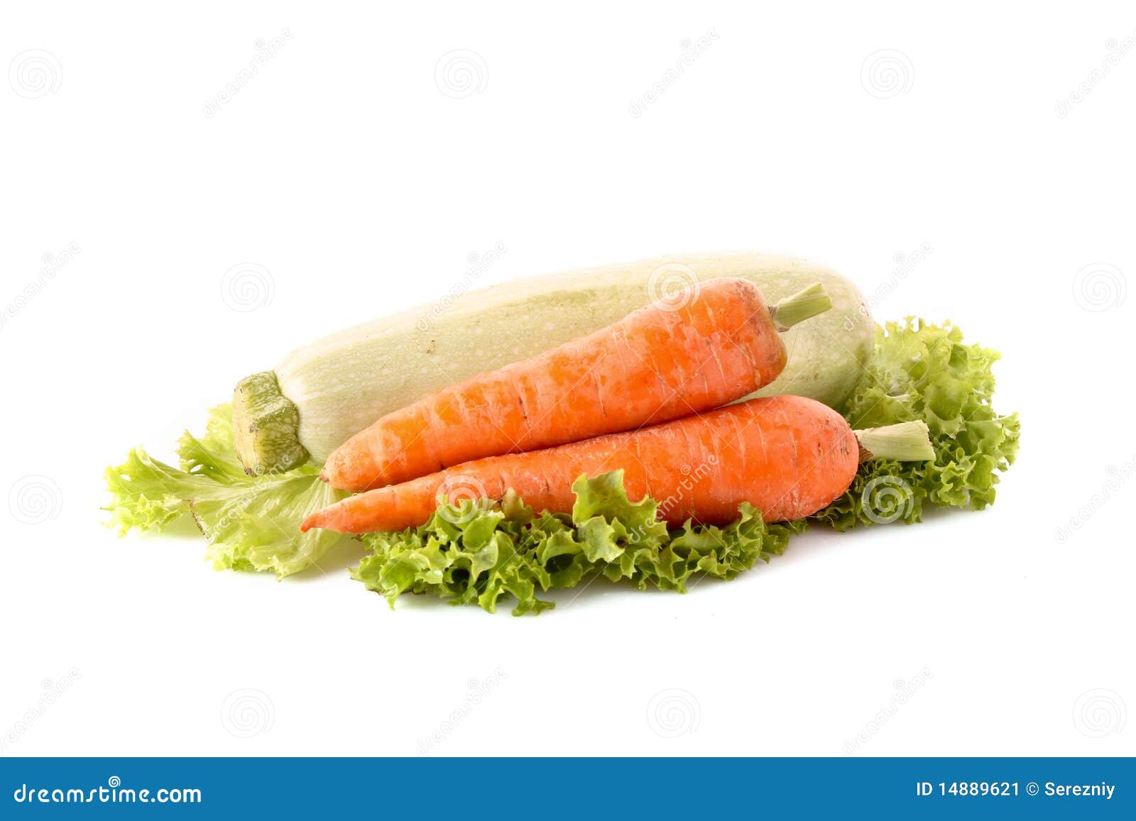 Vegetarian Marrow, Carrots and Green Salad Stock Image Image of