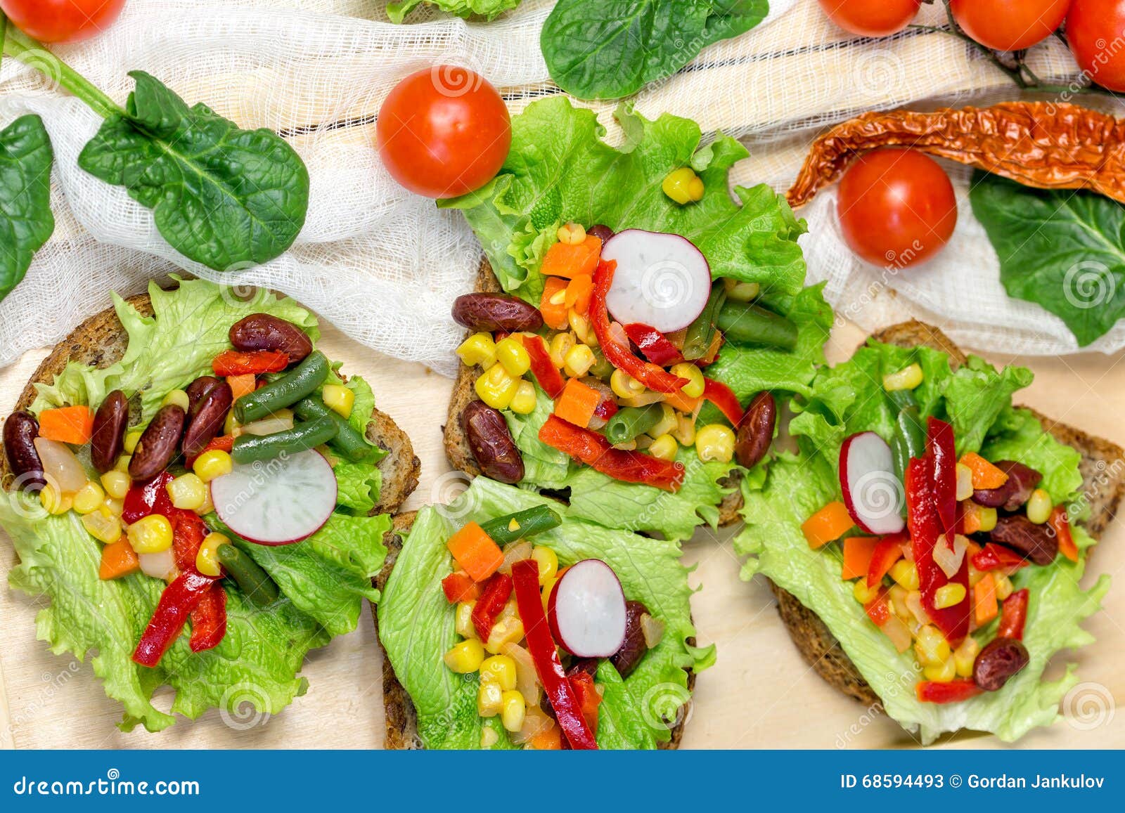 Vegetarian Meal - Healthy Food (vegetarian Sandwich) Stock Image