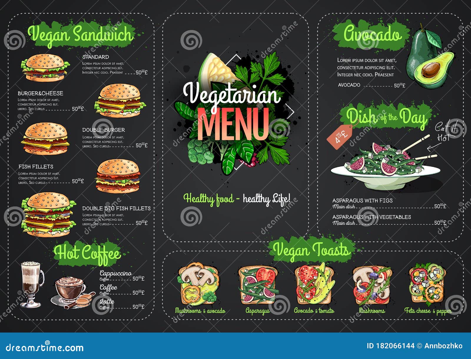 Vegetarian Menu Design With Vegan Meals Restaurant Menu Ilustraci n vegetarian-menu-design-with-vegan-meals-restaurant-menu-ilustraci-n