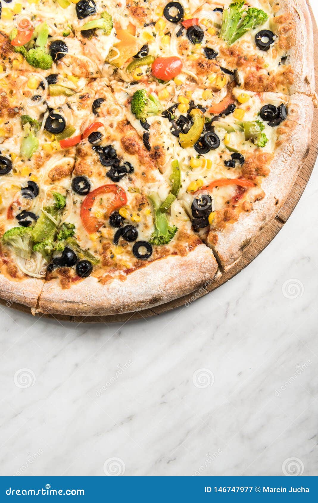 Vegetarian Pizza, Freshly Baked in Restaurant Stock Image Image of