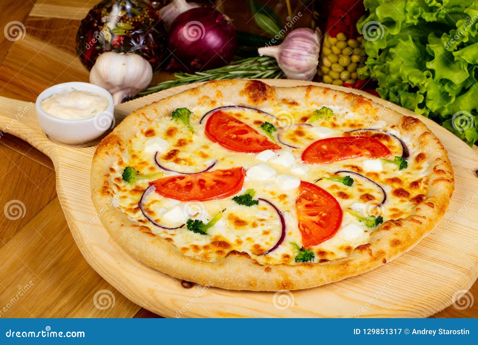 Vegetarian Pizza with Mozzarella Stock Image Image of fresh