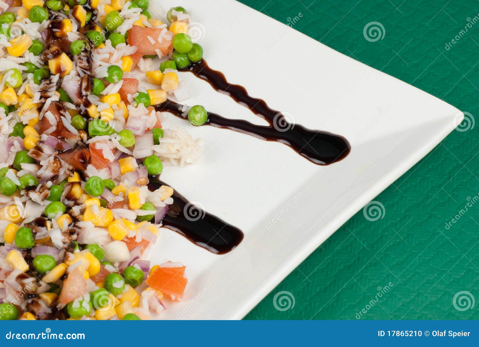 Vegetarian rice dish stock photo. Image of corn, plate 17865210
