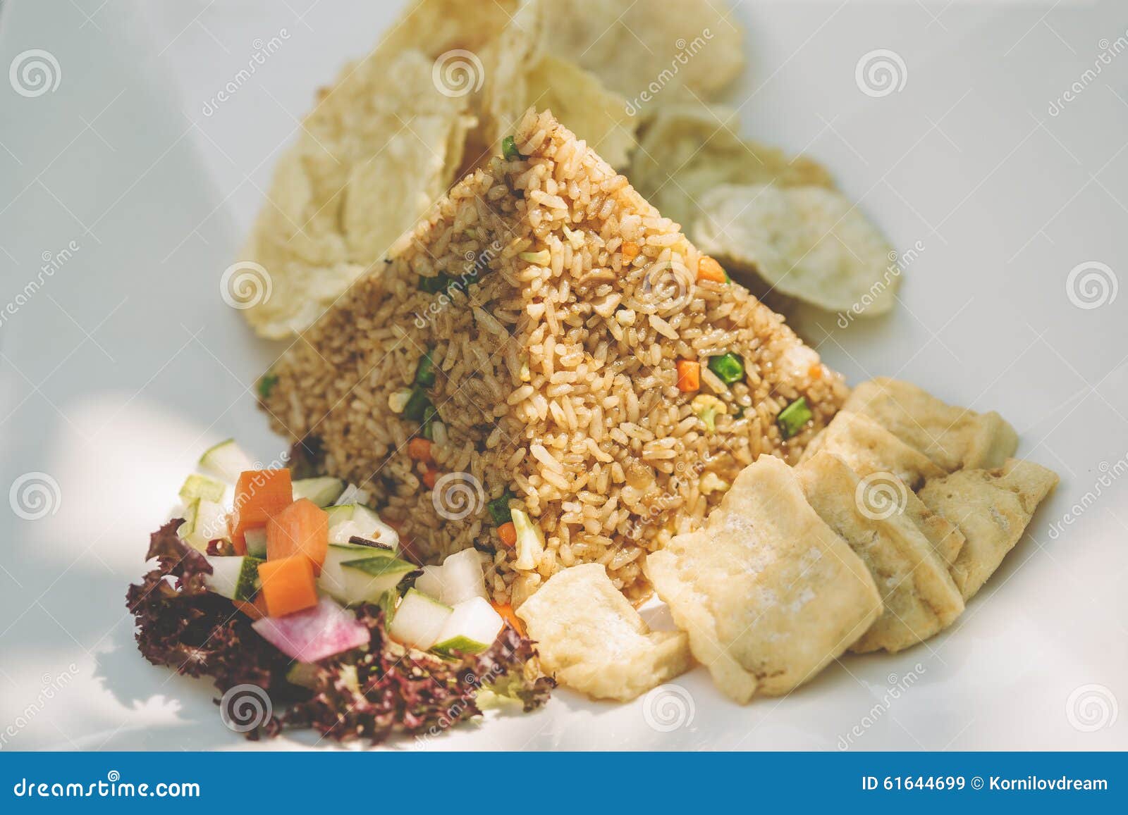Rice, Tofu, Tempeh, Ground Beef Are Delicious Menus RoyaltyFree Stock