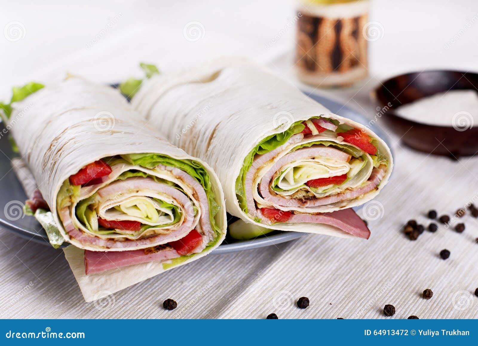 Vegetarian Salad Tortilla Wraps Stock Photo Image of green, dieting