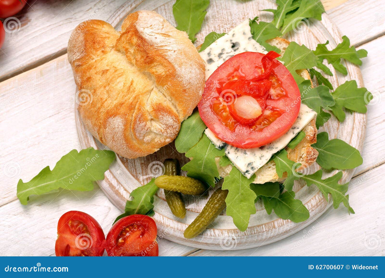 Vegetarian Sandwich with Blue Cheese Marinated Peppers and Onion Stock