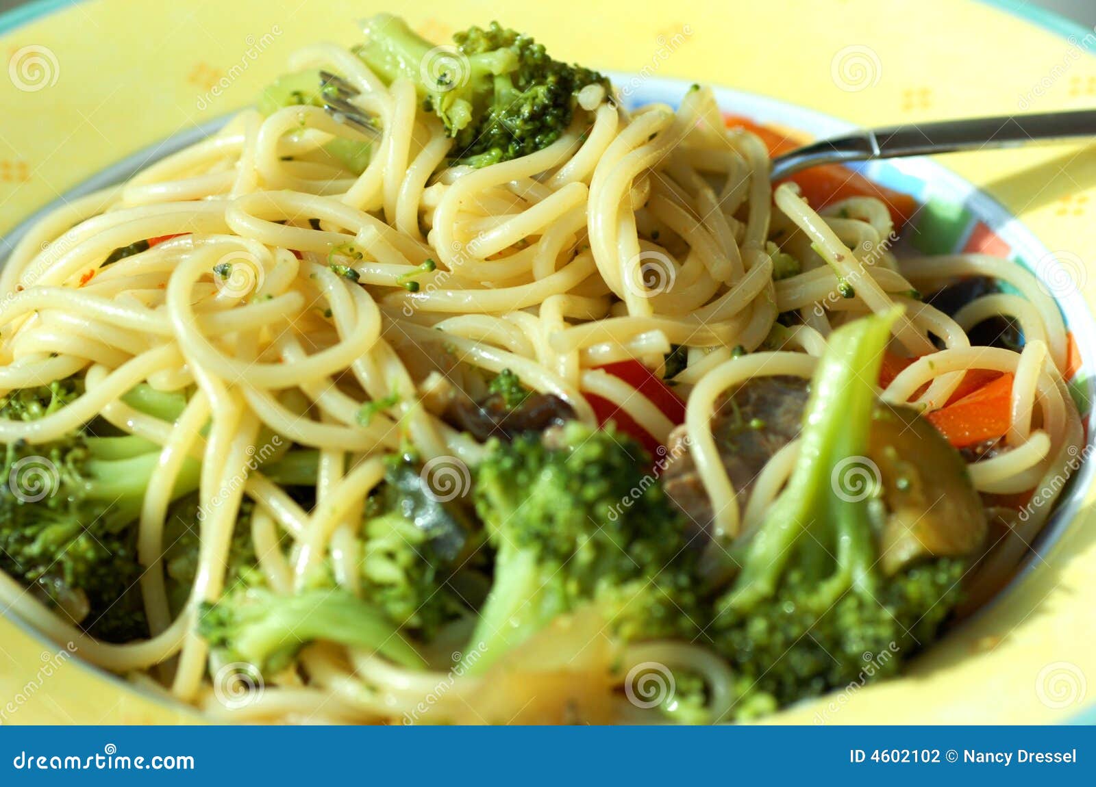 Vegetarian Spaghetti stock photo. Image of plate, calories 4602102