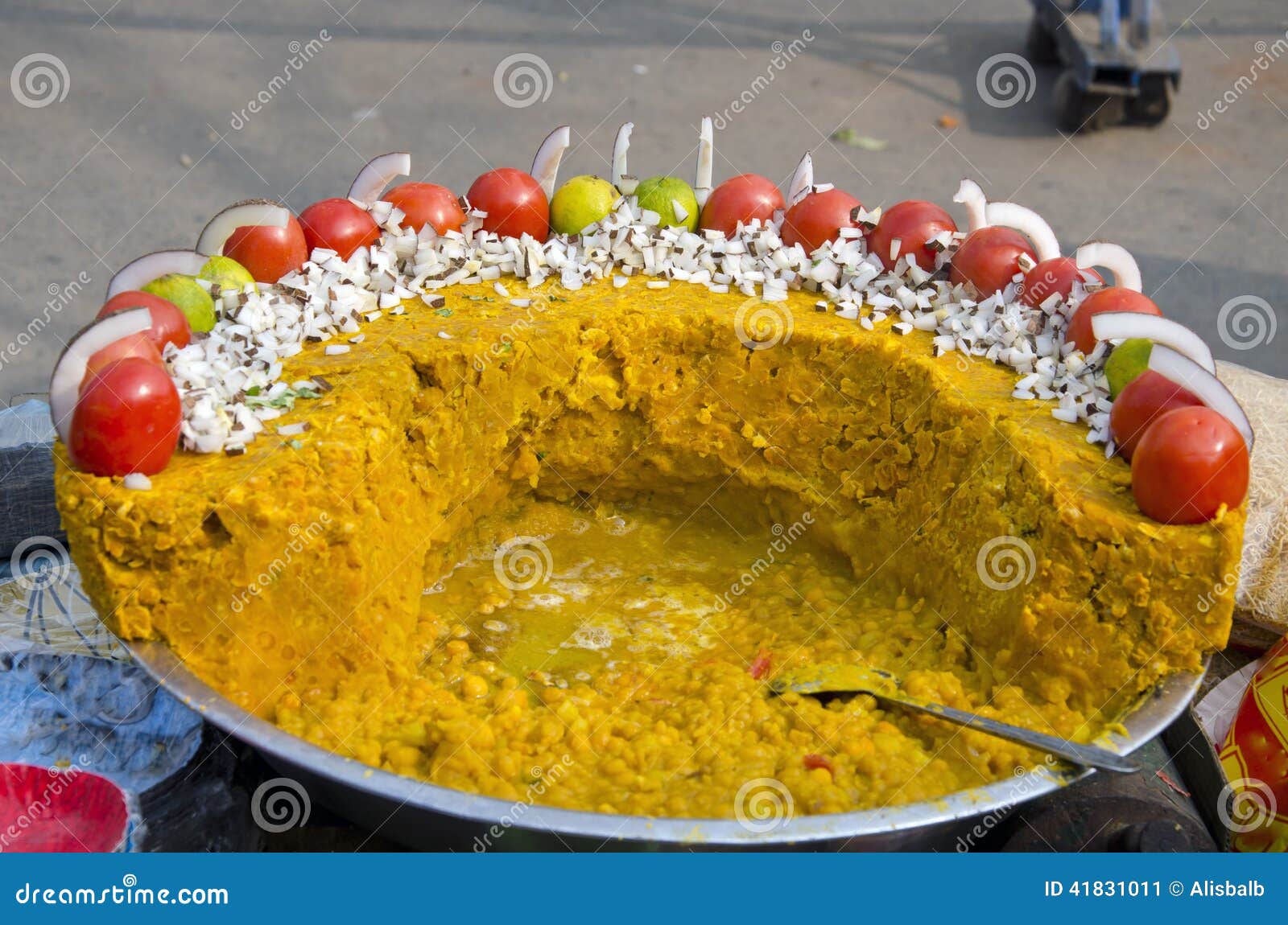 Vegetarian Street Food in India Stock Image - Image of market, spicy