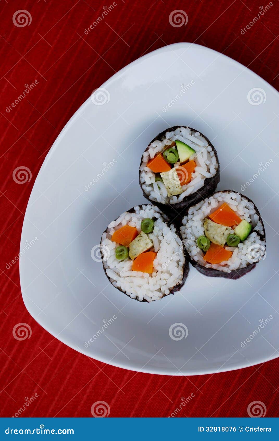 Vegetarische Sushi Maki Rollen Stockfoto - Bild von feinschmecker ...