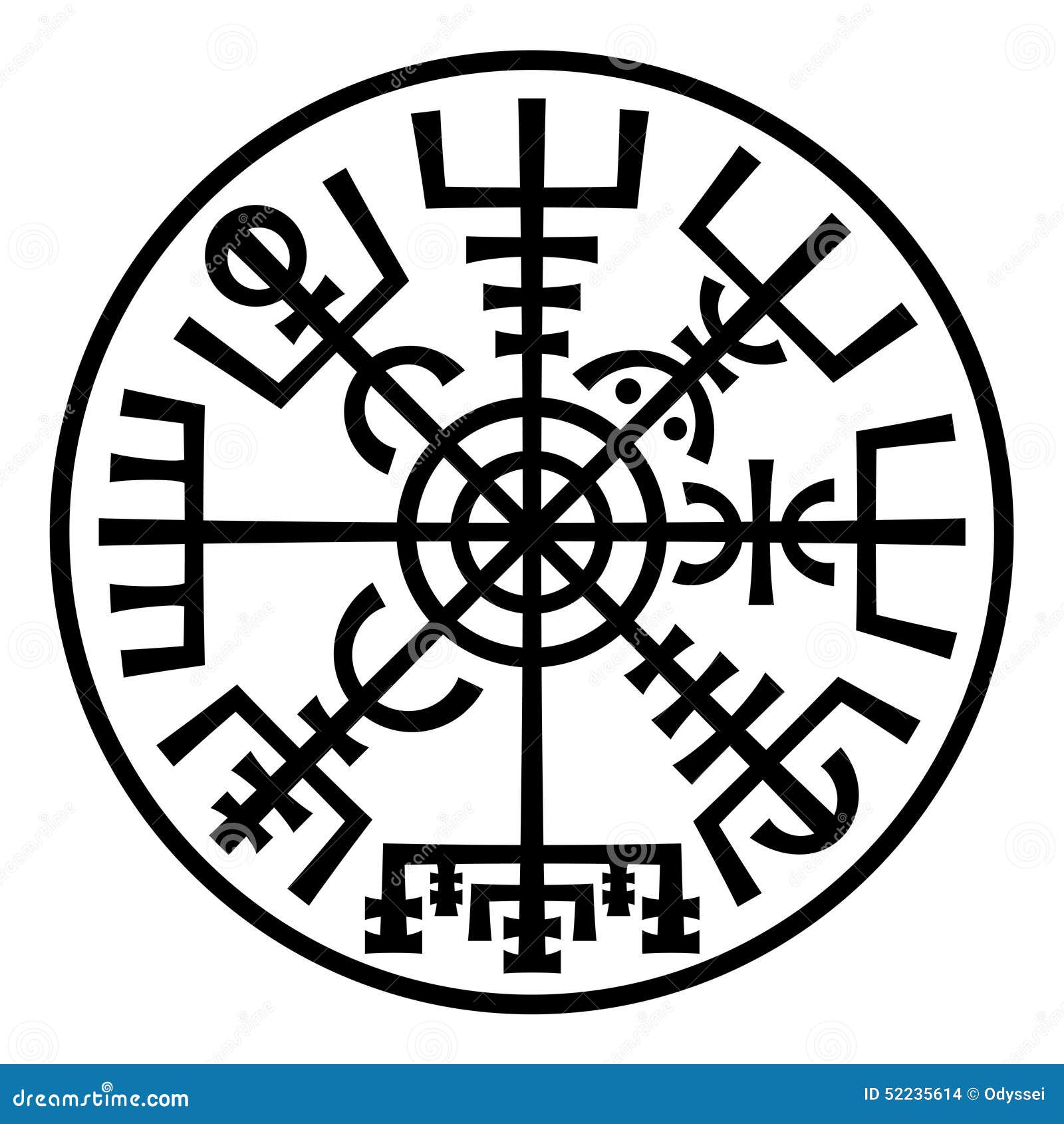 Vegvisir La Bussola Magica Di Vichingo Talismano Runico (nell'anello)  Illustrazione Vettoriale - Illustrazione di mistico, scandinavo: 52235614