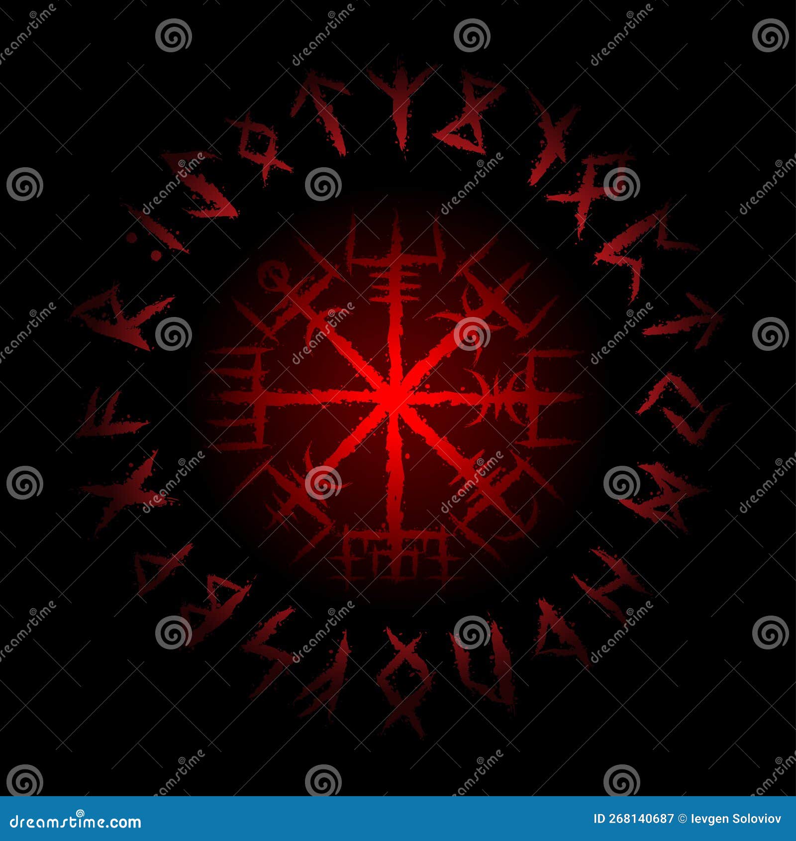 Vegvisir Viking Symbol With Runes Cartoon Vector | CartoonDealer.com