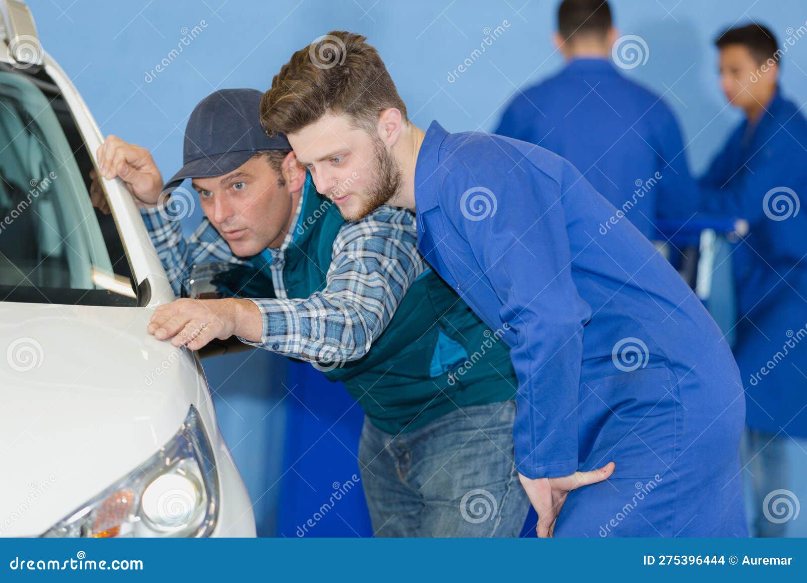 Vehicle Bodywork Technician and Apprentice Stock Photo Image of polishing, work 275396444