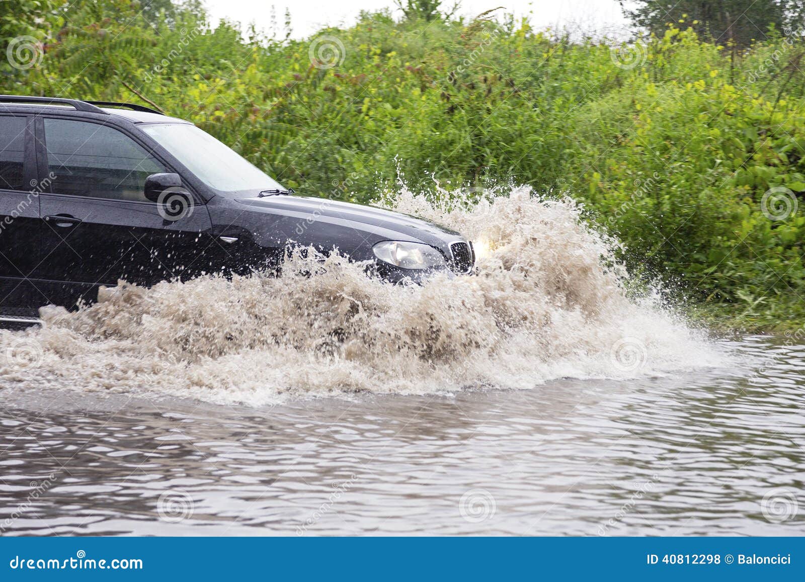 Vehicle in flood stock photo. Image of vehicle, flooding 40812298