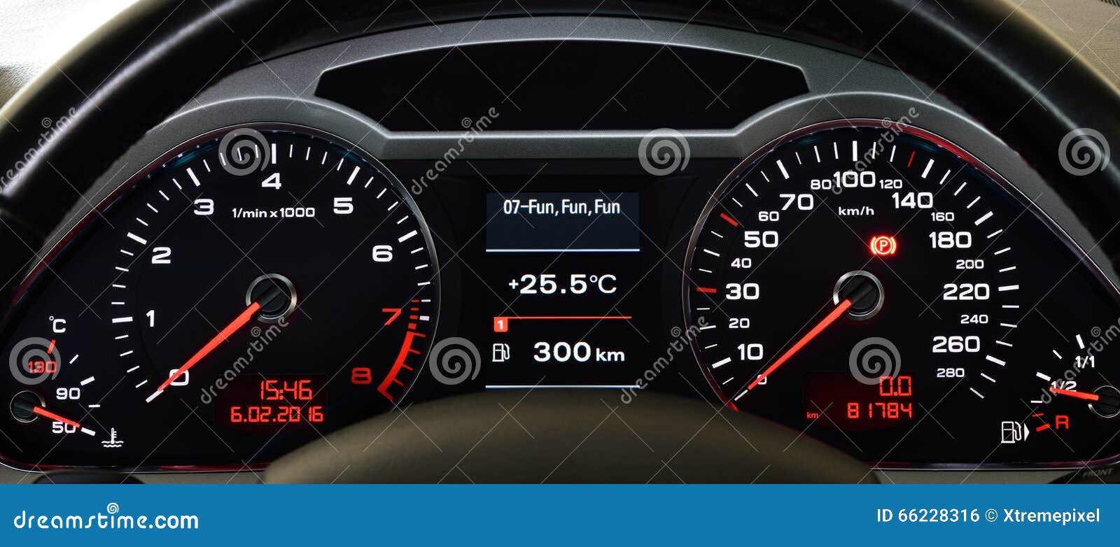 A vehicle instrument panel stock photo. Image of instrument 66228316