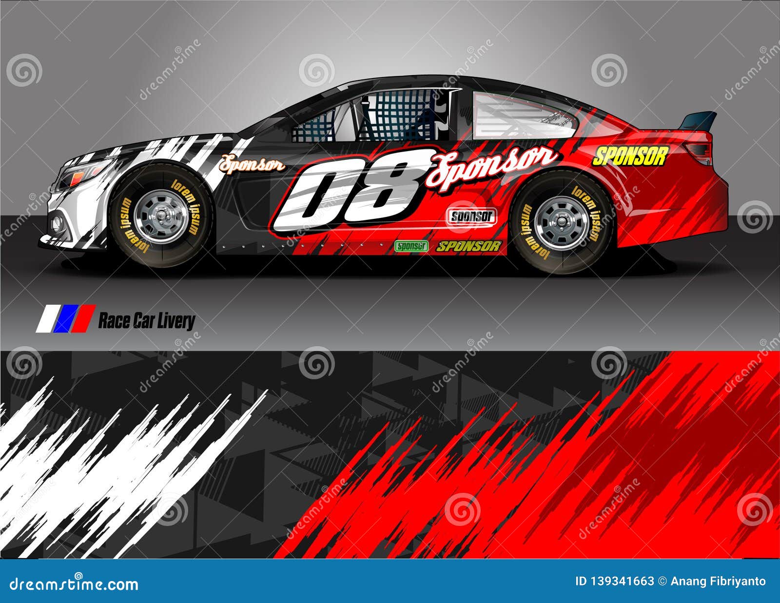 Race Car Livery Graphic Vector. Abstract Grunge Background ...