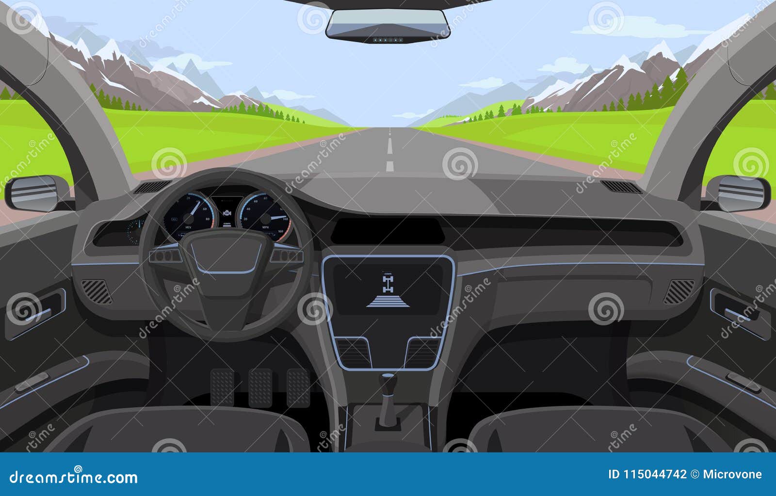 Car dashboard auto salon interior Royalty Free Vector Image