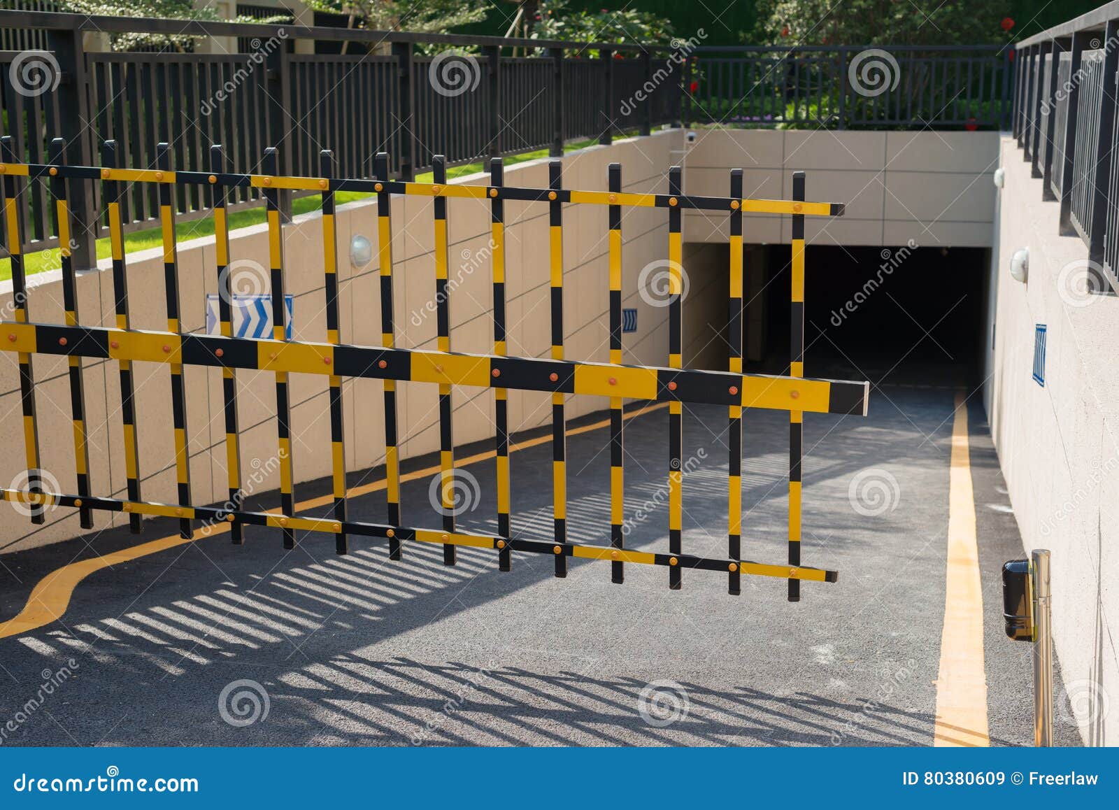 Vehicle Security Barrier Closed - Entrance To an Underground Stock ...