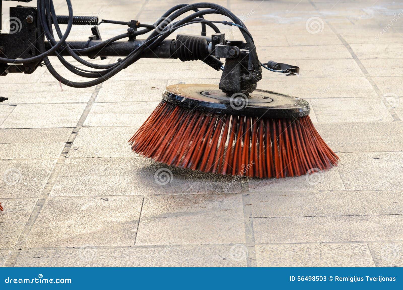 Vehicle Sweeping the Streets of Dirt. Stock Image Image of outdoors