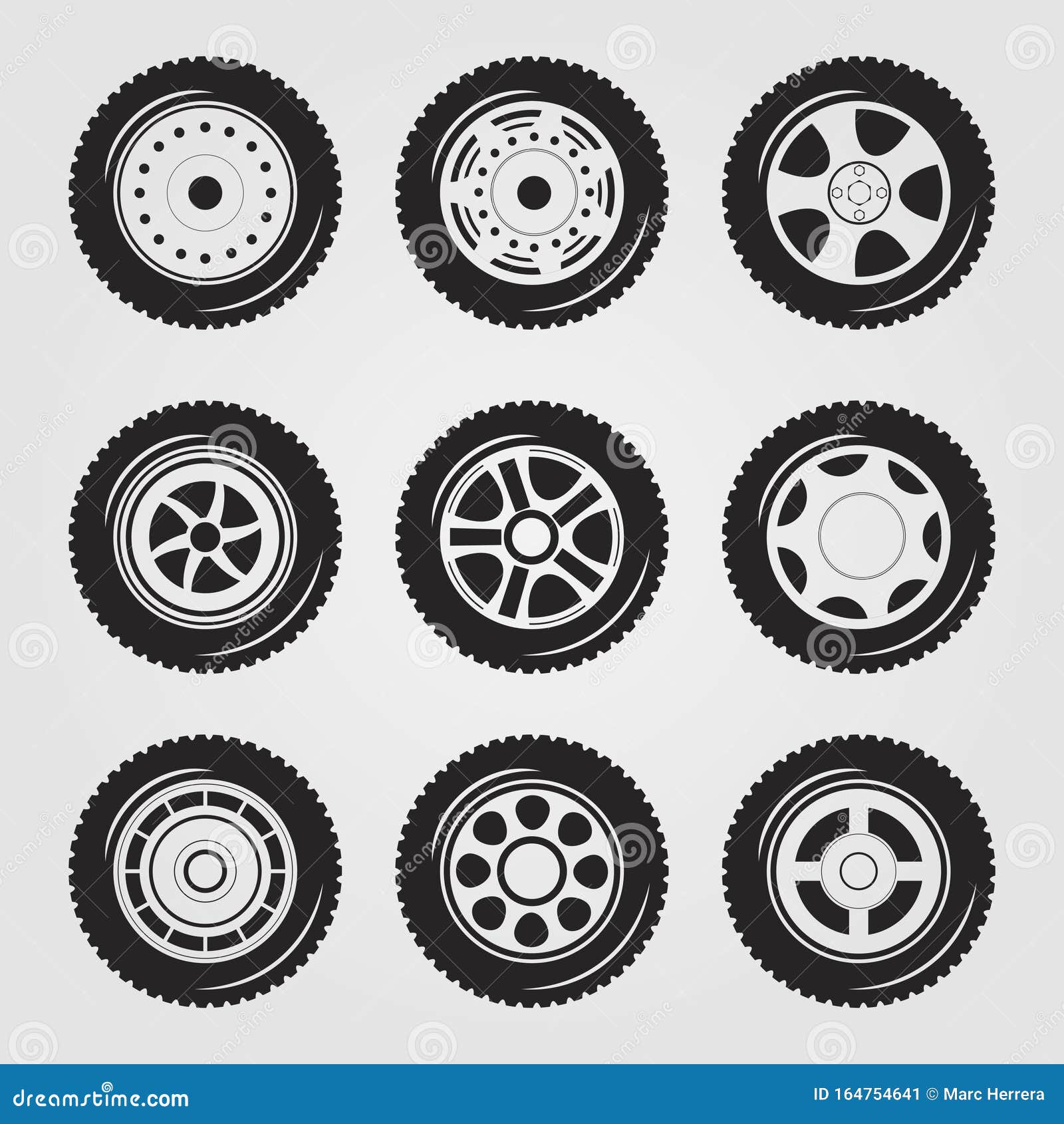 Vehicle Wheel and Hubcap Set Stock Vector Illustration of safety