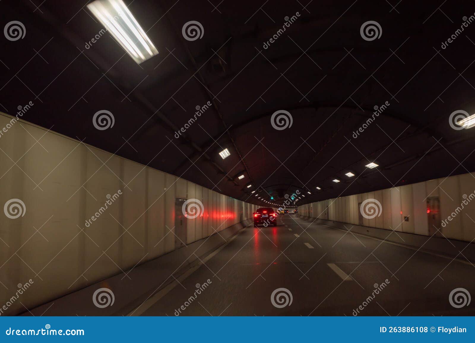 Vehicles Driving in the Shanghai River Tunnel Stock Photo - Image of ...