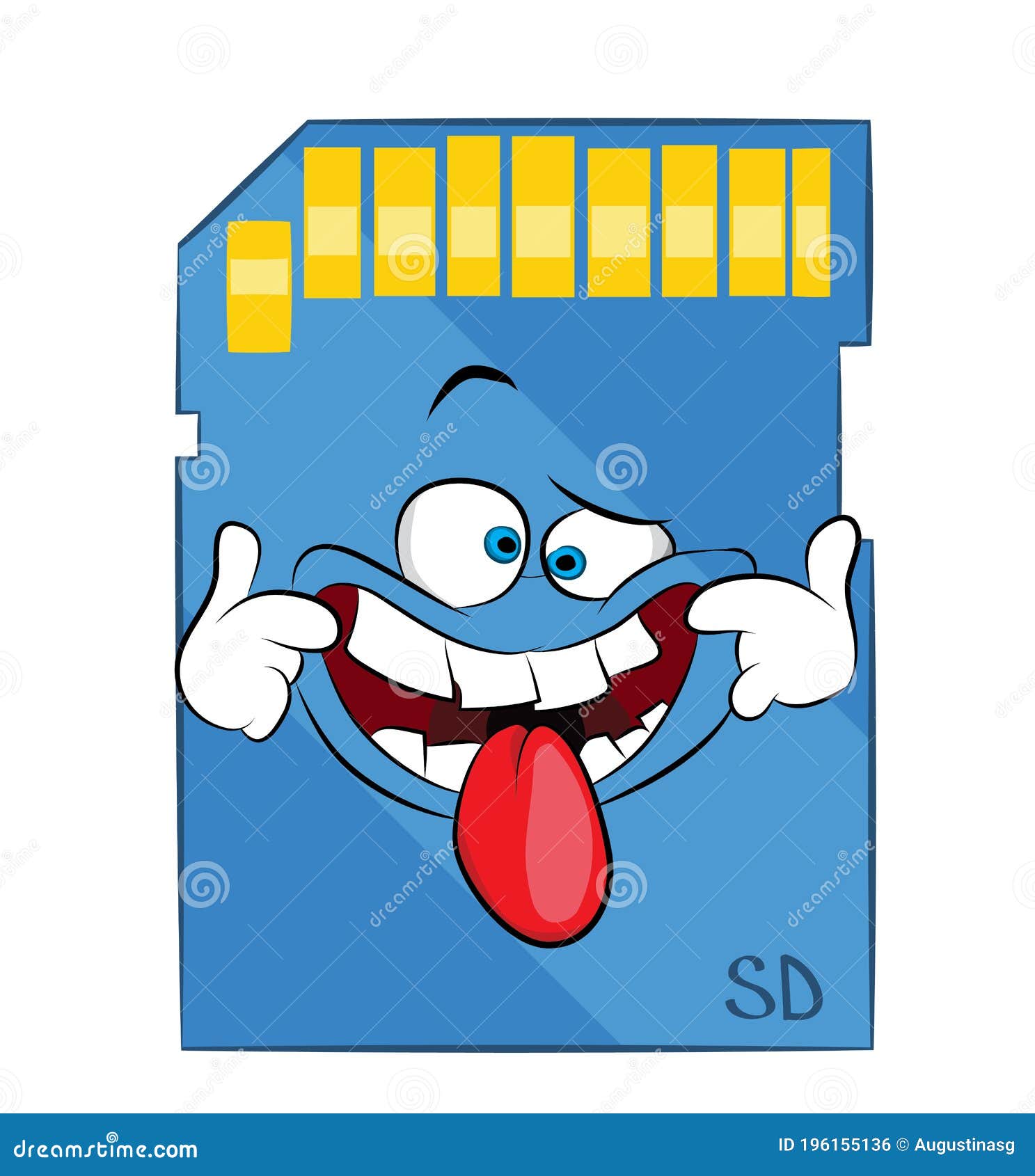 Annoying Cartoon Illustration of SD Card Stock Illustration Illustration of mini, gigabyte