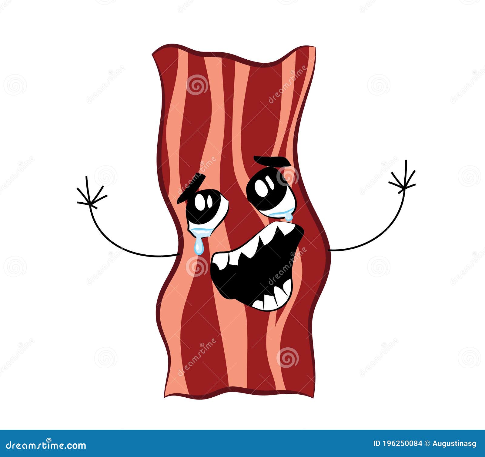 Crying Meme Illustration of Bacon Stock Illustration