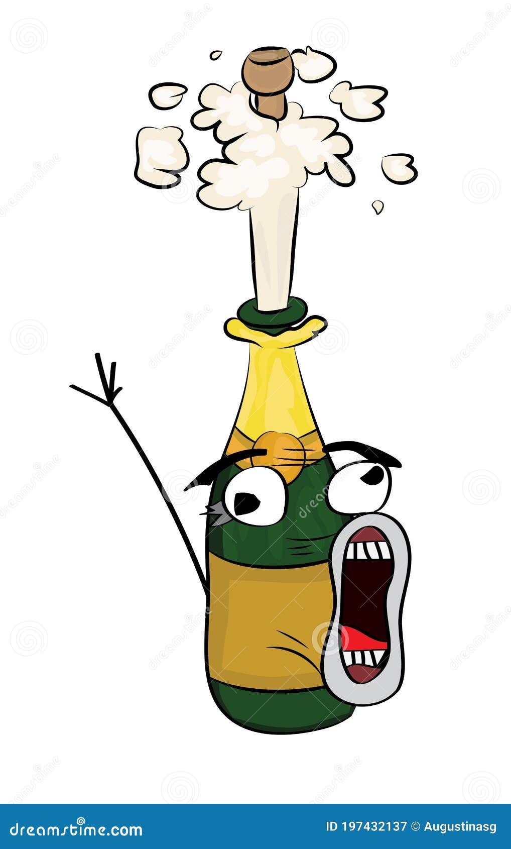 Crazy Meme Illustration of Champagne Stock Illustration
