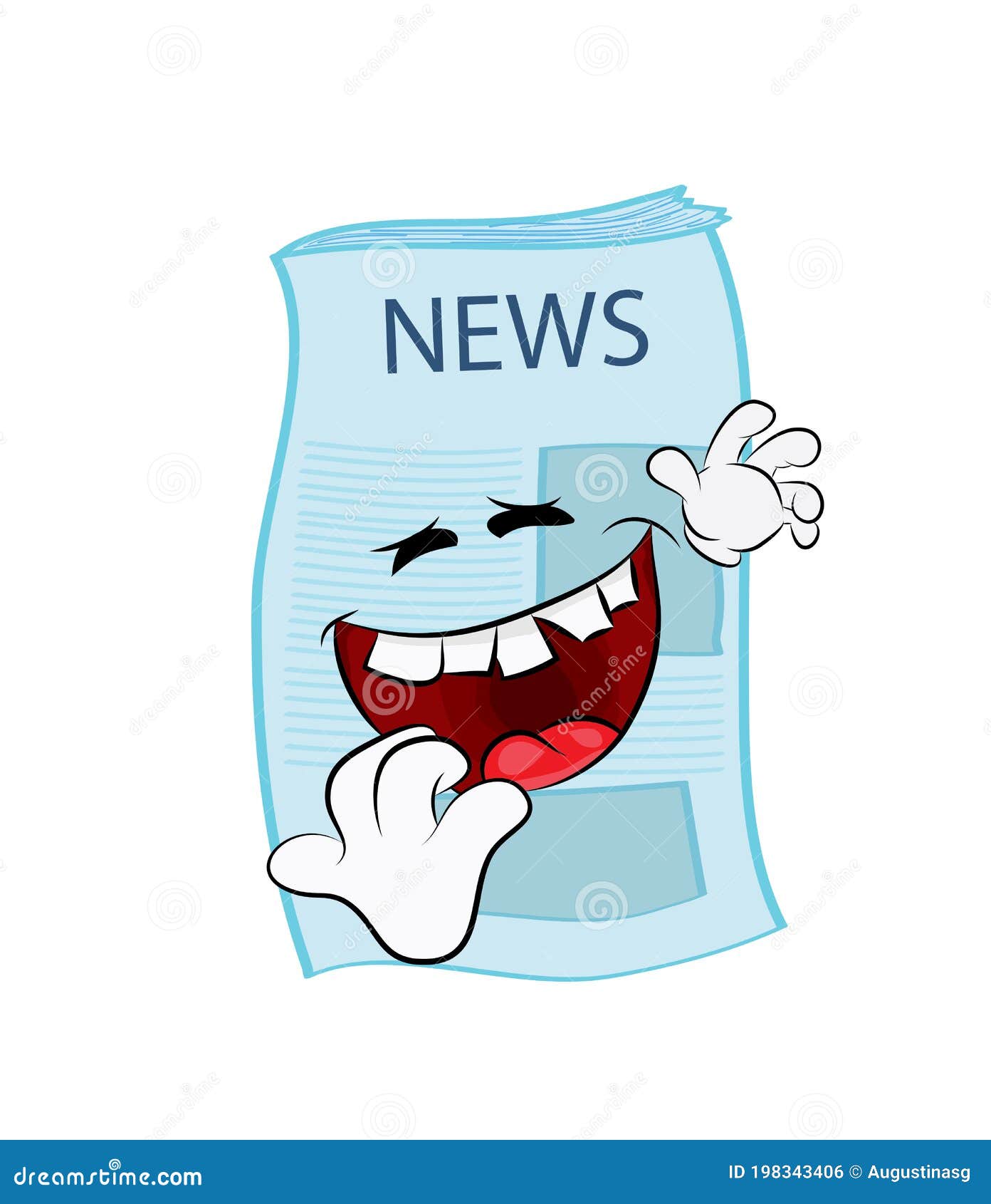 laughing  cartoon  of newspapper