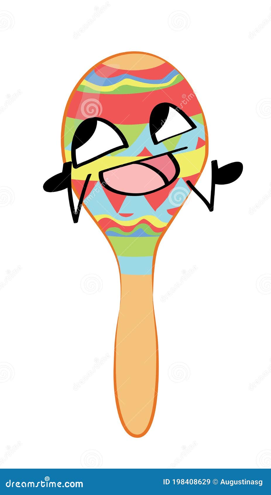 Happy Meme Illustration Of Maraca RoyaltyFree Cartoon