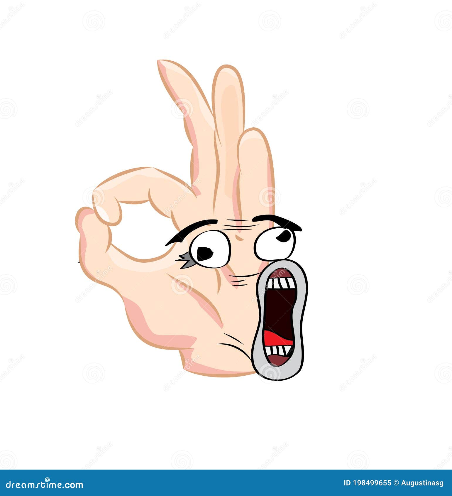 Crazy Internet Meme Illustration of OK Symbol Stock Illustration -  Illustration of funny, shouting: 198499655