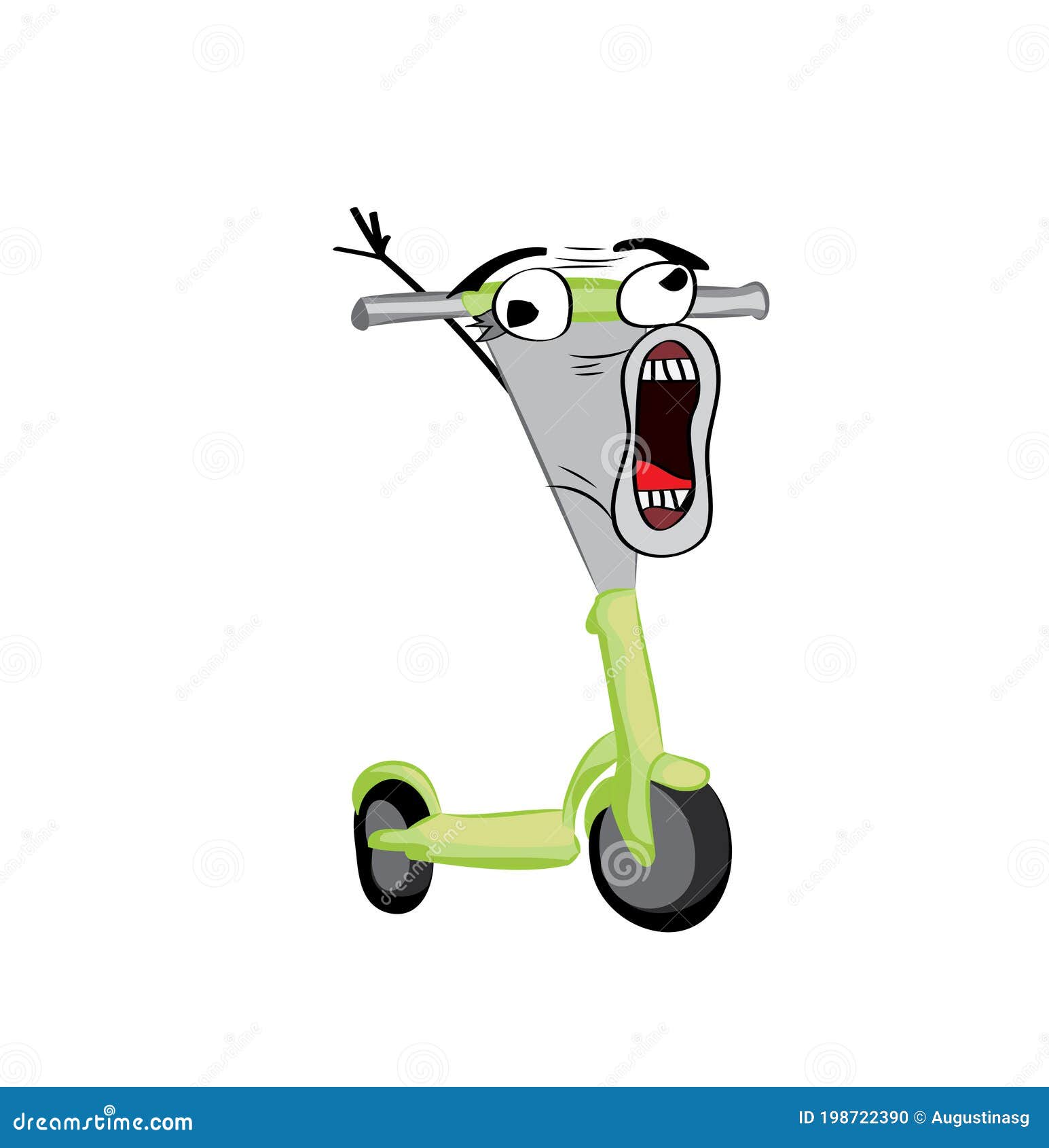 Crazy Meme Illustration of Electric Scooter Stock Illustration Illustration of green