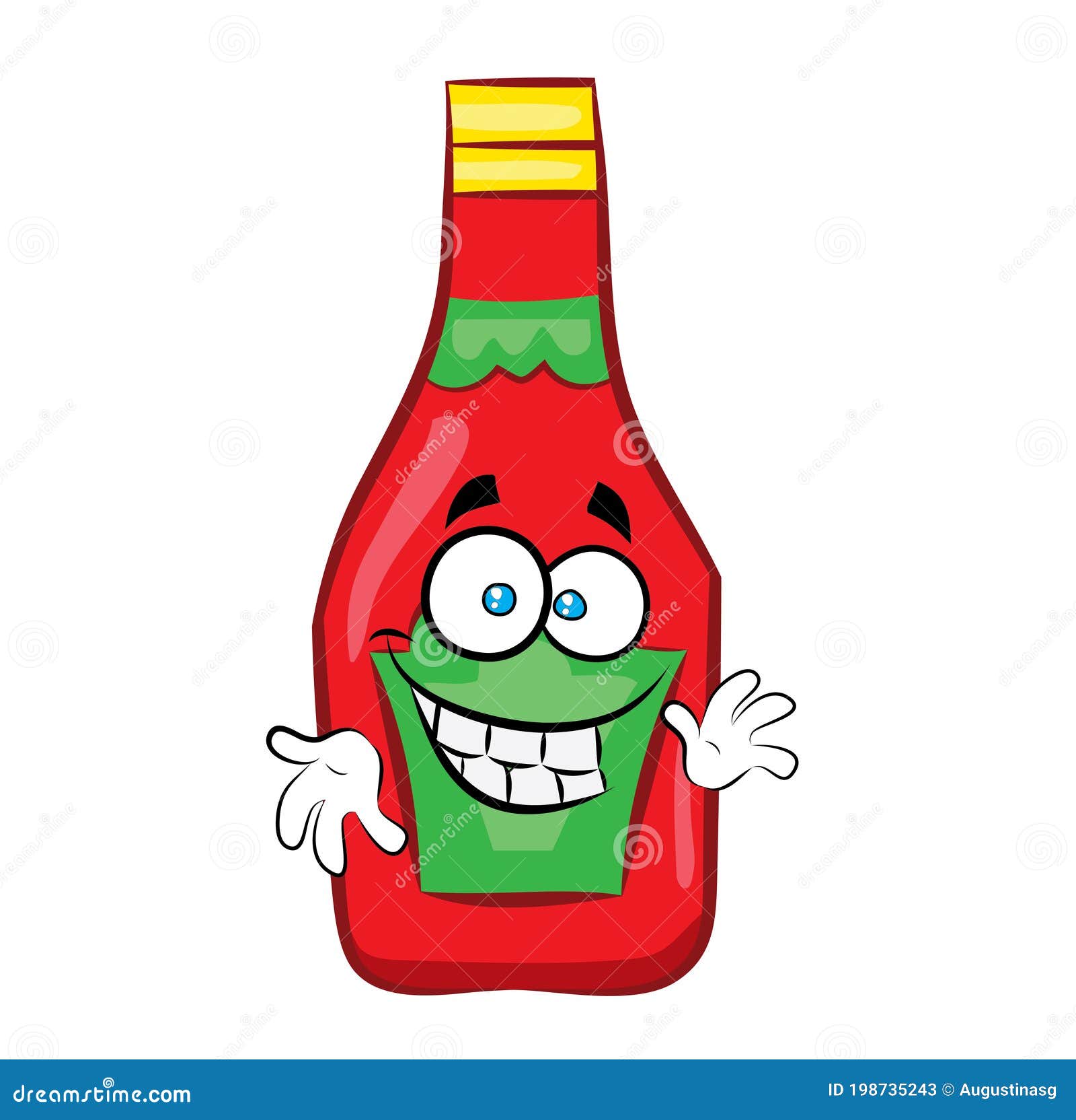 Happy Cartoon Illustration of Ketchup Sauce Bottle Stock Illustration -  Illustration of ketchup, vector: 198735243