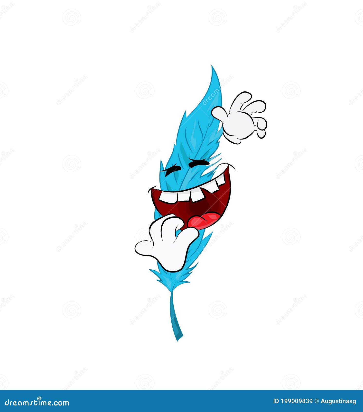 Laughing Cartoon Illustration of Feather Stock Illustration