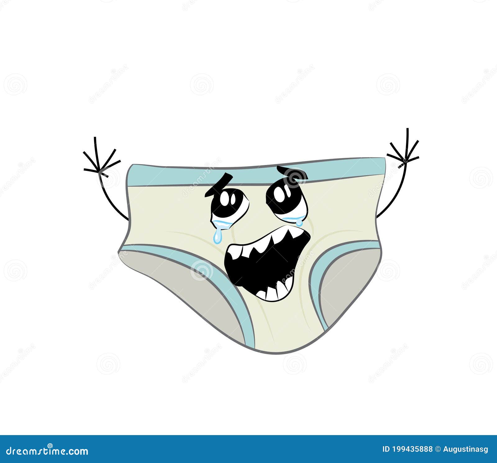 Crying Internet Meme Illustration of Men Underwear Stock