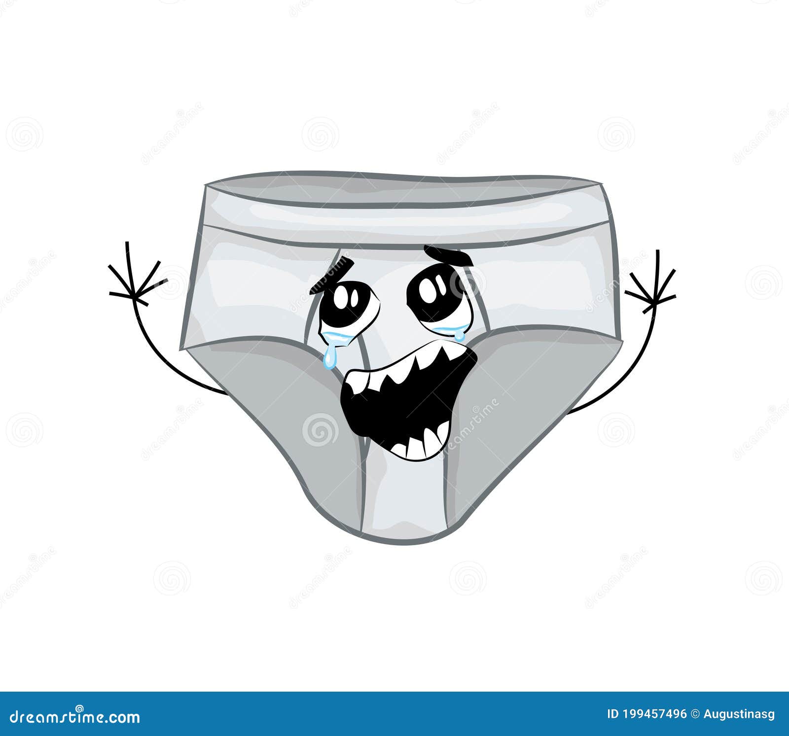 Crying Internet Meme Illustration of Men Underwear Boxers Stock