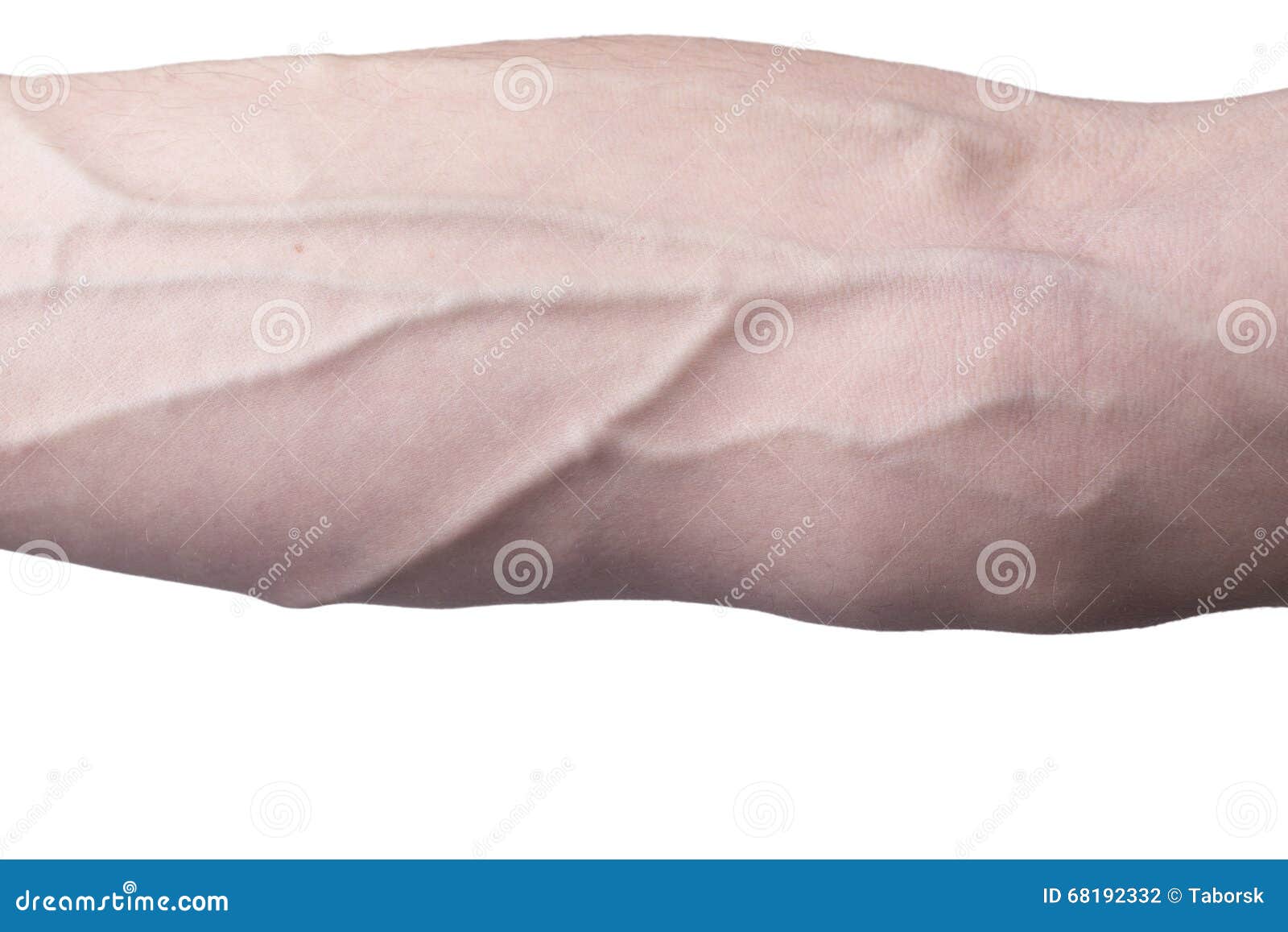 Male arm with visible veins.