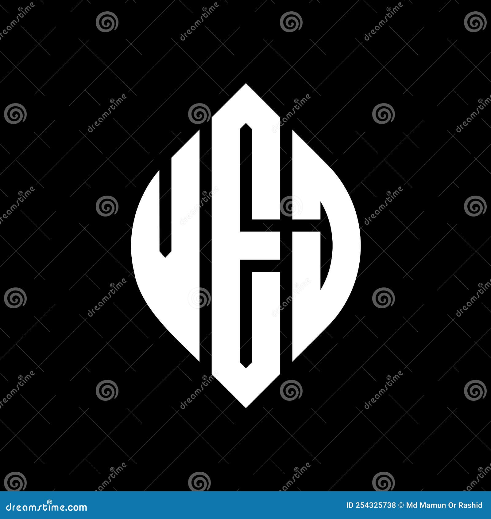 vej circle letter logo  with circle and ellipse . vej ellipse letters with typographic style. the three initials form a