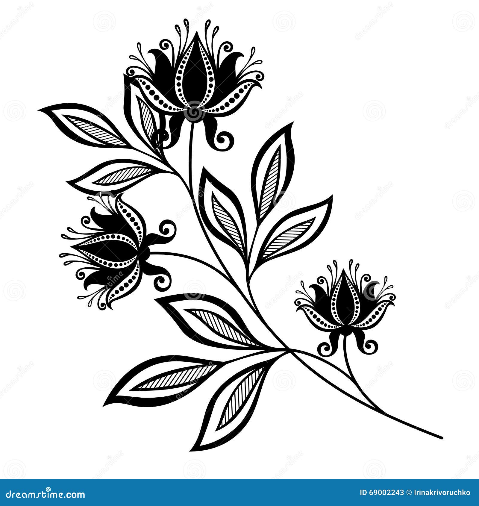 Vektor-schöne Abstrakte Schwarze Blume Vektor Abbildung - Illustration