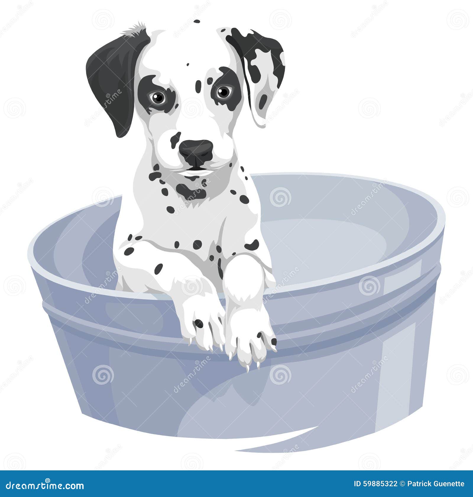 Vektor Von Dalmation Hund In Der Badewanne Vektor Abbildung
