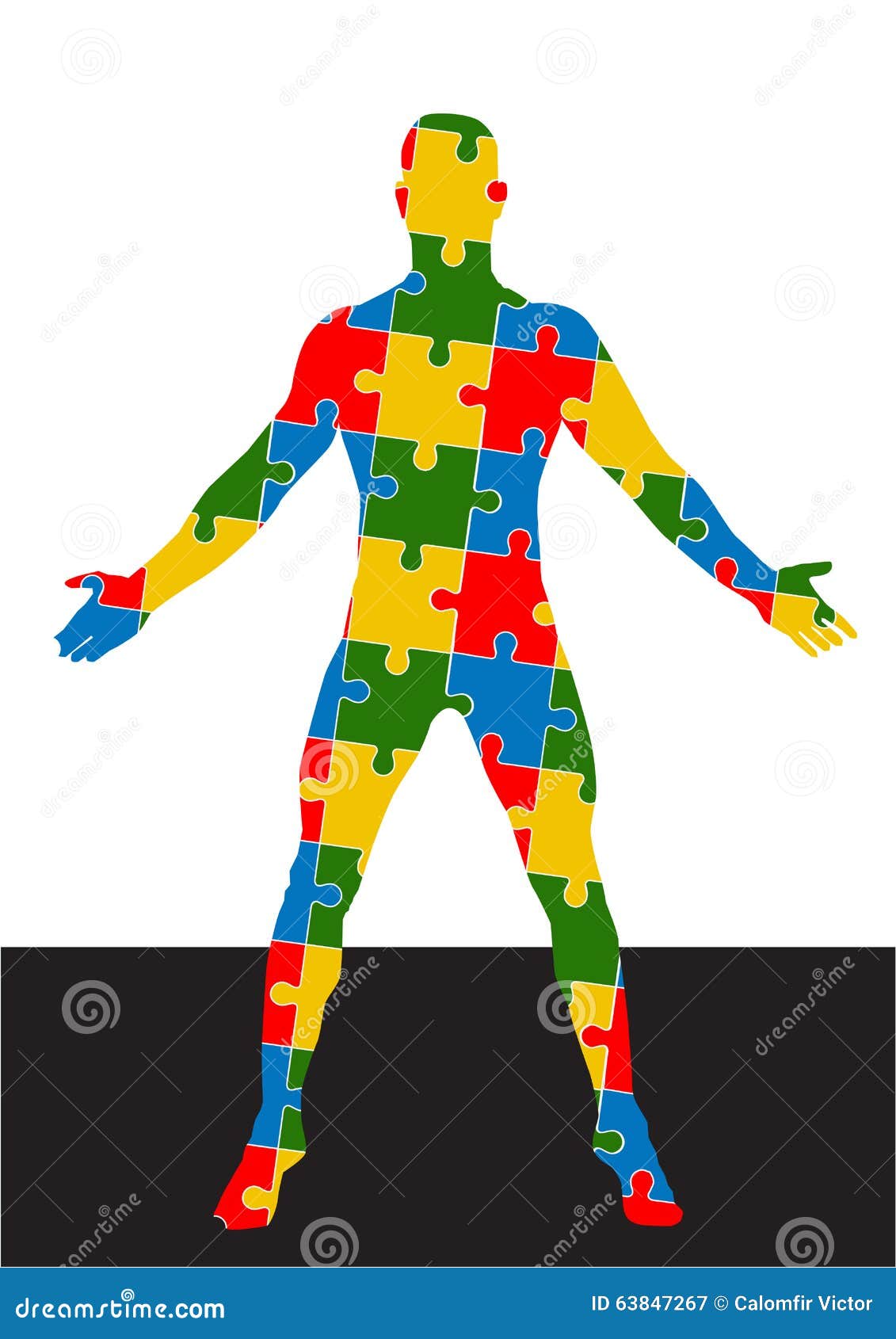 Vektorformat Des Menschlichen Körpers Des Puzzlespiels Vektor Abbildung Illustration von