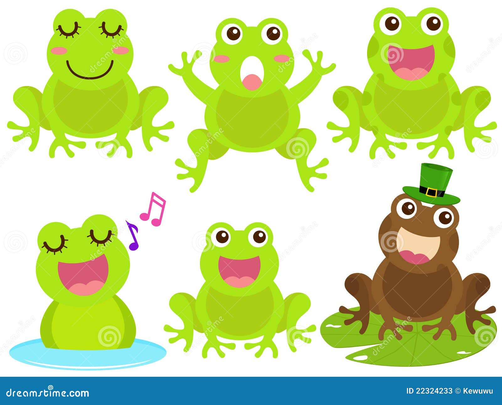 Vektorikonen Frosch Im Teich Vektor Abbildung Illustration von blatt