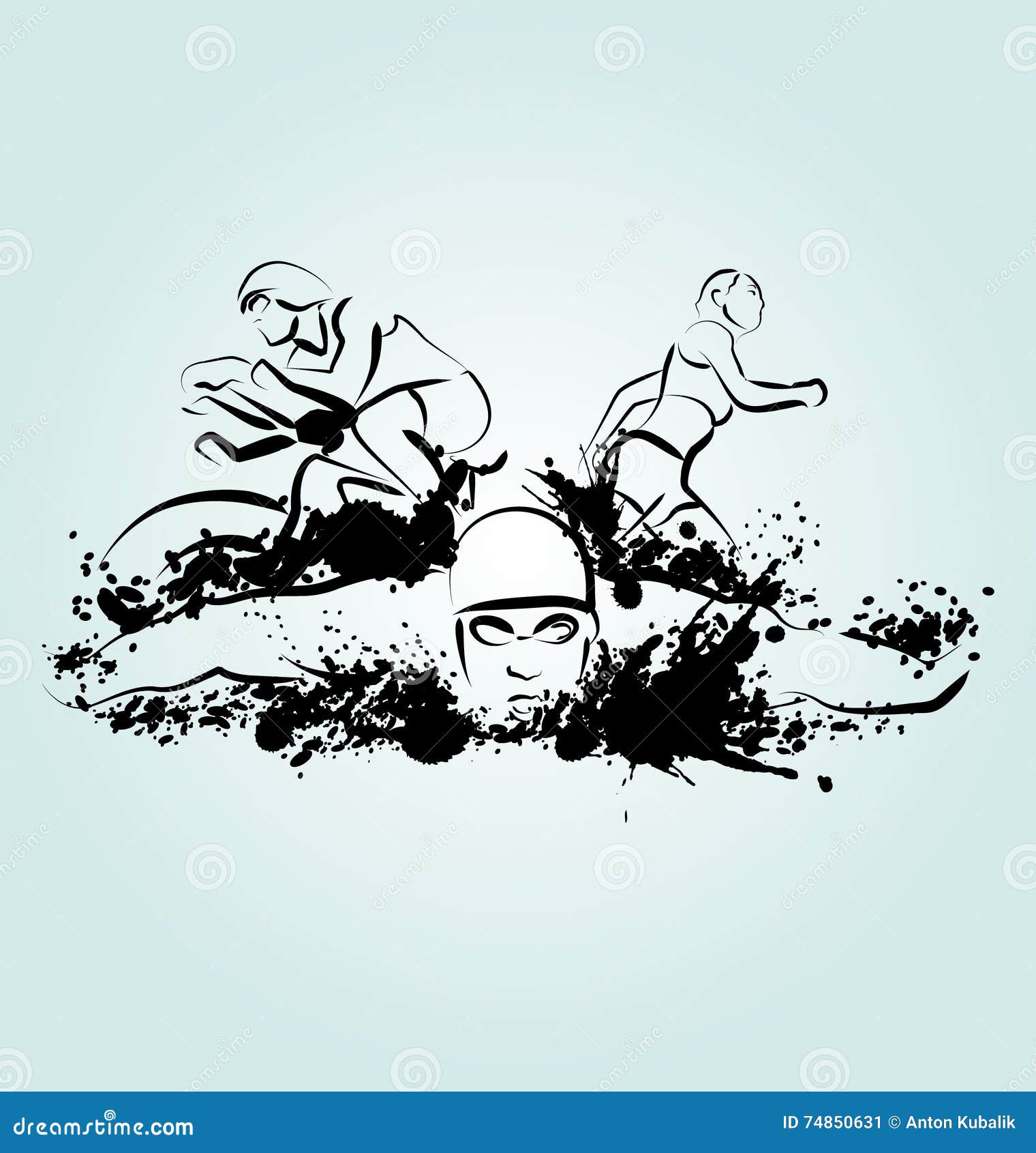 Vektorillustration Triathlon Vektor Abbildung Illustration von