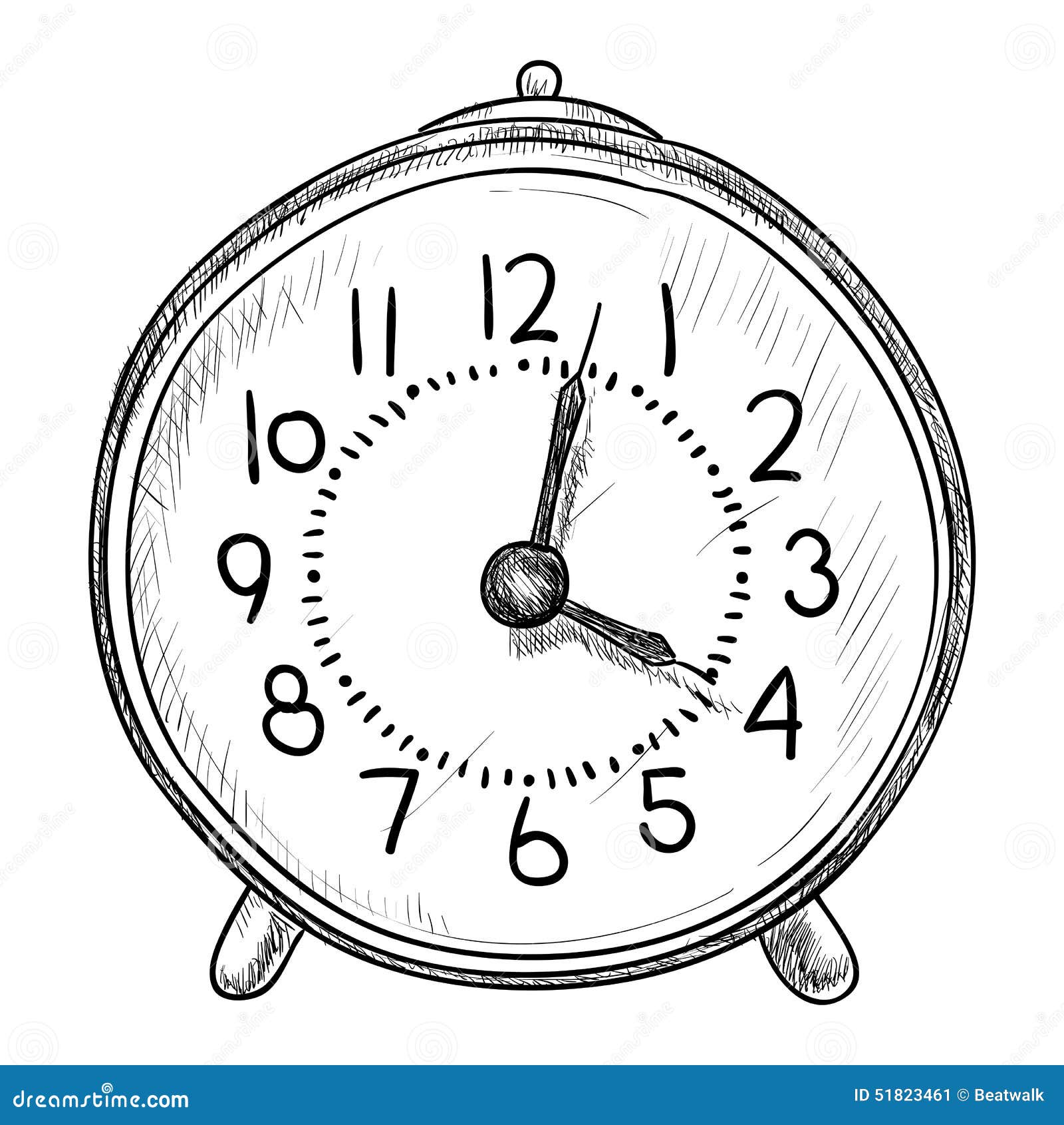 Vektorskizze der Uhr vektor abbildung. Illustration von graphik - 51823461