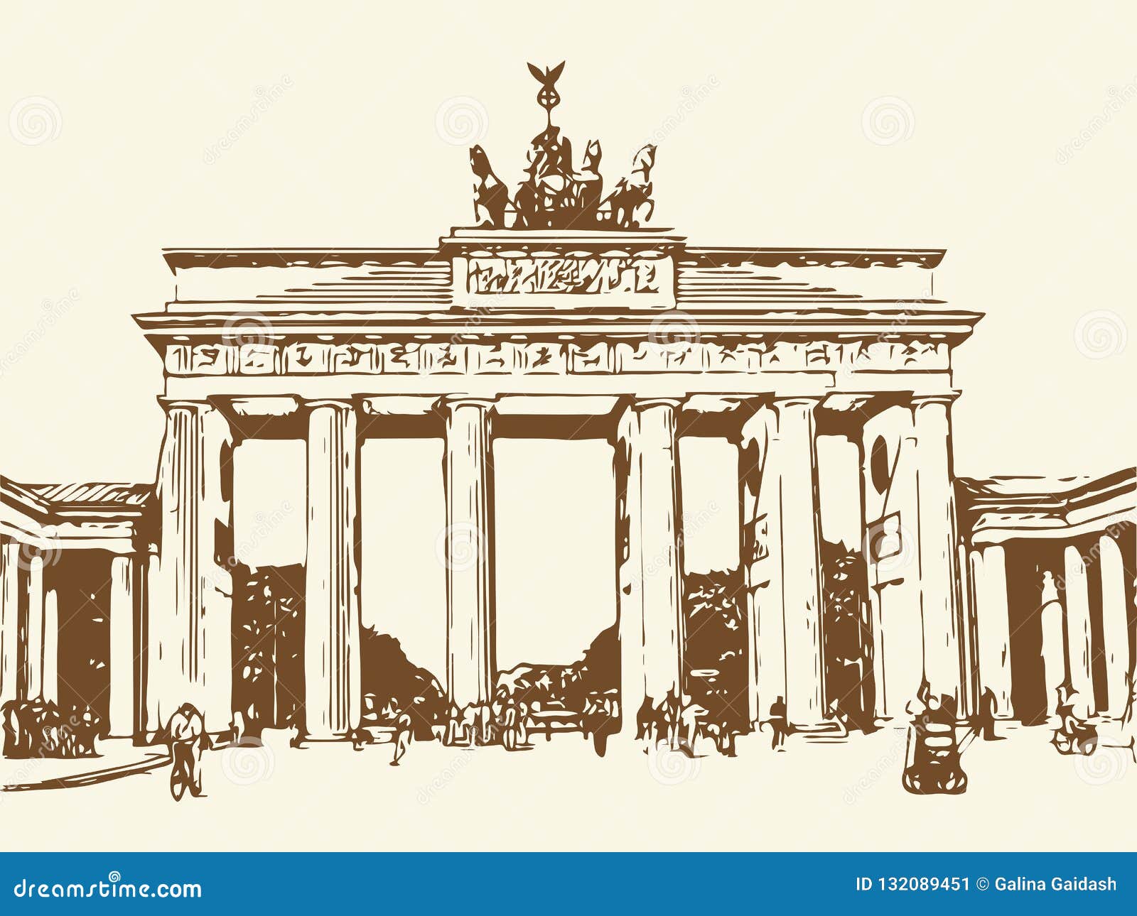 Vektorskizze Von Brandenburger Tor Berlin Vektor Abbildung Illustration Von Berlin Brandenburger