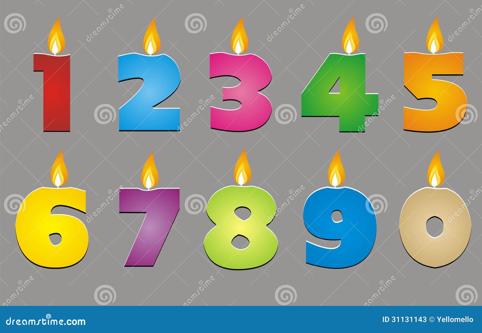 velas de aniversário com números nove e fogo. ícone colorido para