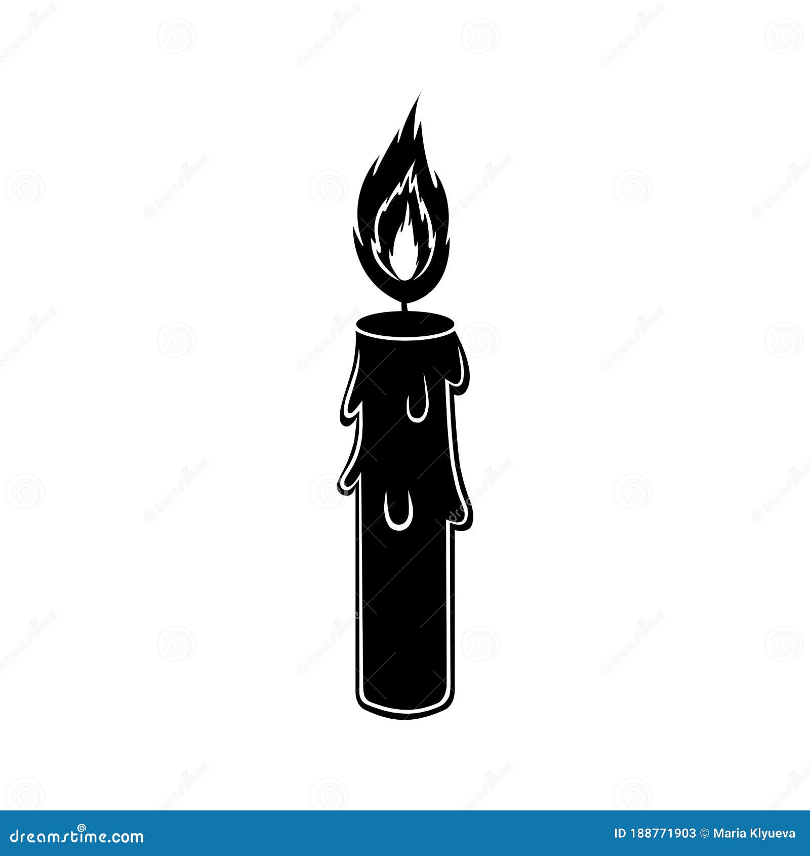 Velas Dibujadas a Mano En Blanco Y Negro. Vector. Ilustración del
