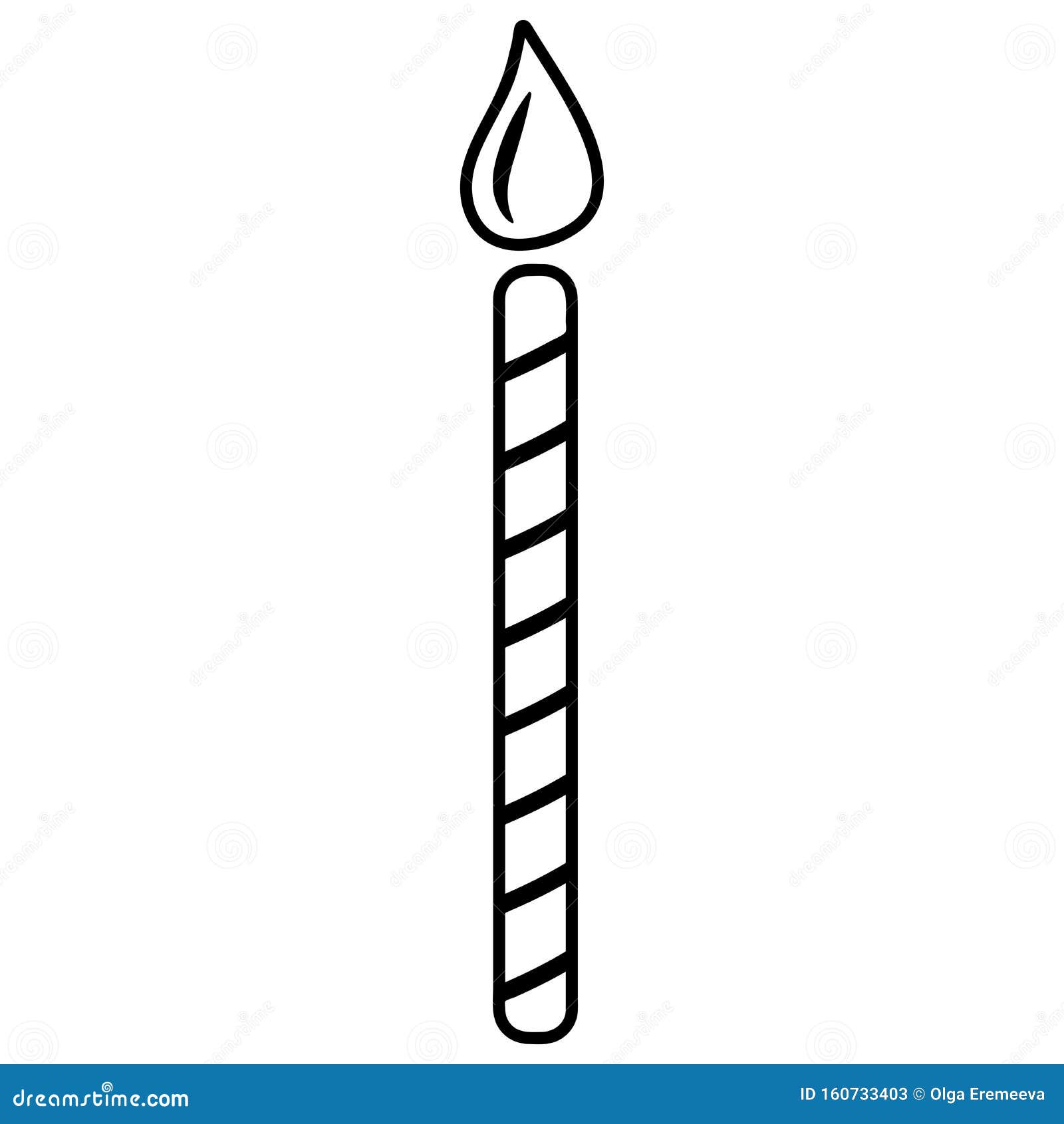 Velas, En Blanco Y Negro Con Estilo De Doodle Stock de ilustración