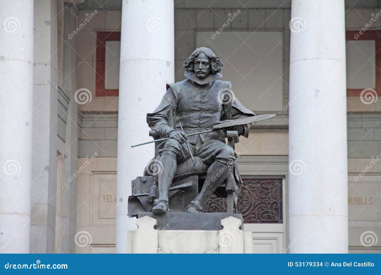 velazquez statue, museo del prado, madrid spain