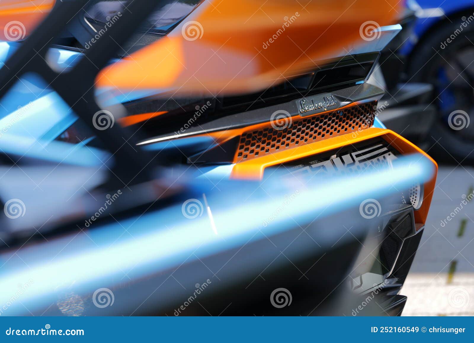 velden, austria - june 23 2022: lamborghini huracan sto closeup details