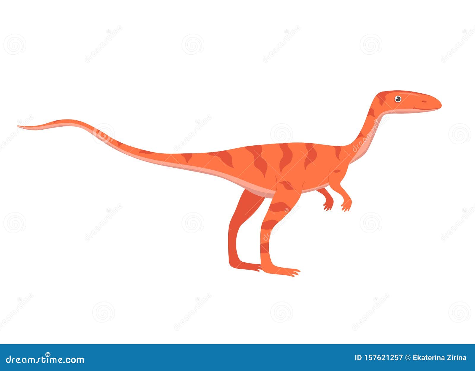 Velociraptor In Cartoon Style Isolated On White Background. Vector