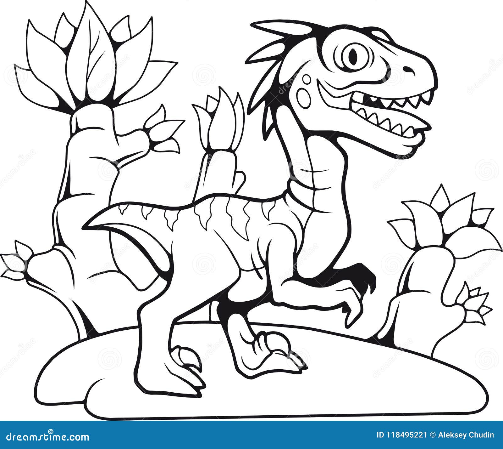 Desenhos de Dinossauro Velociraptor 3 para Colorir e Imprimir